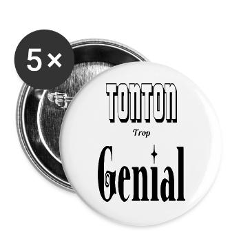 Tonton Trop Génial Oncle - Lot de 5 grands badges (56 mm) - blanc - Devant