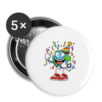Earth Day Everyday Party - Buttons large 2.2''/56 mm (5-pack) - white - Front