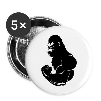 gorilla - Buttons groß 56 mm (5er Pack) - Weiß - Vorne