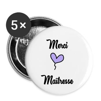 VIELEN DANK. GELIEBTE. DANKE, HERRIN - Buttons groß 56 mm (5er Pack) - Weiß - Vorne