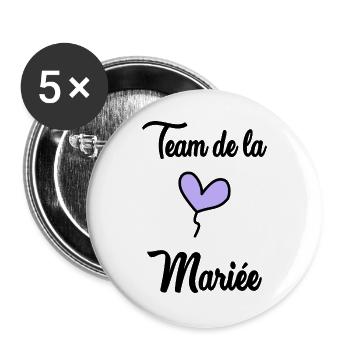 COUPLE. JUST MARRIED. EVJF. SAINT VALENTIN. LOVE. - Lot de 5 grands badges (56 mm) - blanc - Devant