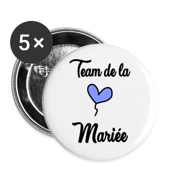 COUPLE. JUST MARRIED. EVJF. SAINT VALENTIN. LOVE. - Lot de 5 grands badges (56 mm) - blanc - Devant