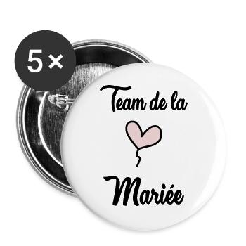 HOCHZEIT. HERZ. PAAR. ICH HABE GERADE GEHEIRATET. Junggesellinnenabschied. HEILIGER V - Buttons groß 56 mm (5er Pack) - Weiß - Vorne