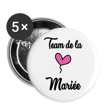 TEAM BRIDAL - Buttons groß 56 mm (5er Pack) - Weiß - Vorne
