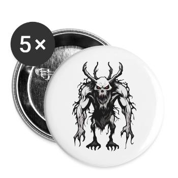 Wendigo / Evil Spirit / Possessive / Horror - Buttons large 2.2''/56 mm (5-pack) - white - Front