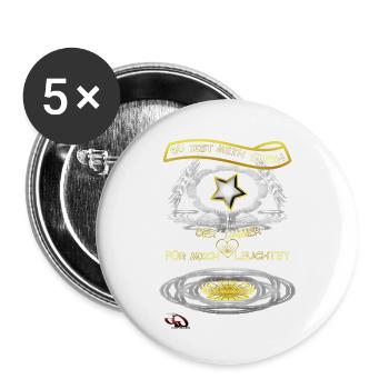 Designer T-Shirt ORIGINAL PAUKNER GRNA - Buttons groß 56 mm (5er Pack) - Weiß - Vorne