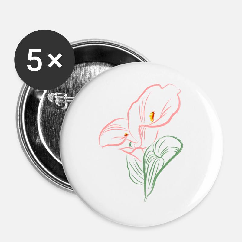 CALLA SoftPink - Buttons large 2.2''/56 mm (5-pack) - white