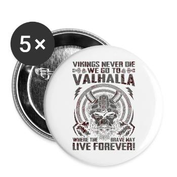 Scandinavie nordique rétro viking mythologie mystique - Lot de 5 grands badges (56 mm) - blanc - Devant