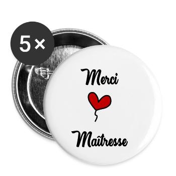 THANK YOU. MISTRESS - Buttons large 2.2''/56 mm (5-pack) - white - Front