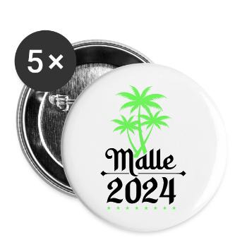 Malle 2024 Palmiers - Lot de 5 grands badges (56 mm) - blanc - Devant