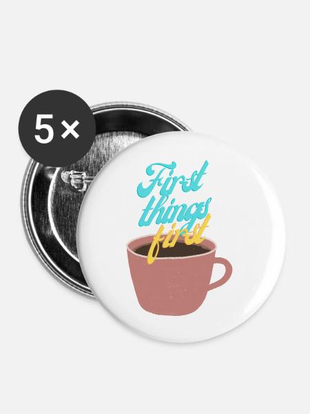 First things first - Buttons groß 56 mm (5er Pack) - Weiß