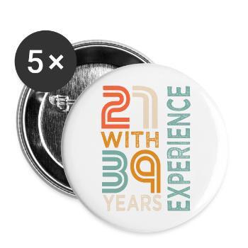 60e anniversaire cadeau 60 ans - Lot de 5 grands badges (56 mm) - blanc - Devant