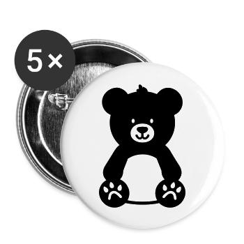 Teddy Bear - Buttons large 2.2''/56 mm (5-pack) - white - Front