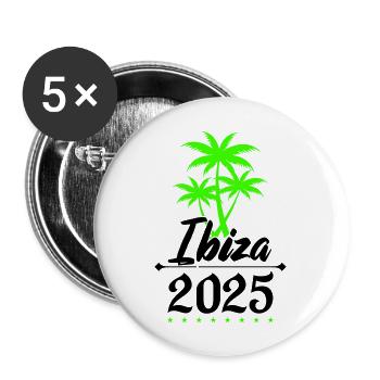 Palmiers d’Ibiza 2025 - Lot de 5 grands badges (56 mm) - blanc - Devant