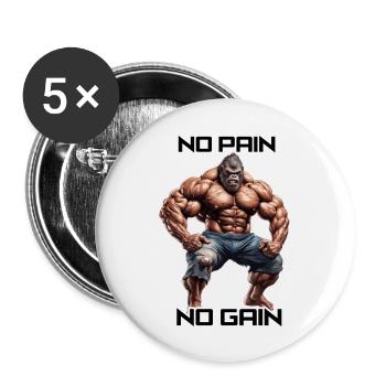 Bodybuilder / Sports / Fitness / Monkey / Muscles - Buttons large 2.2''/56 mm (5-pack) - white - Front