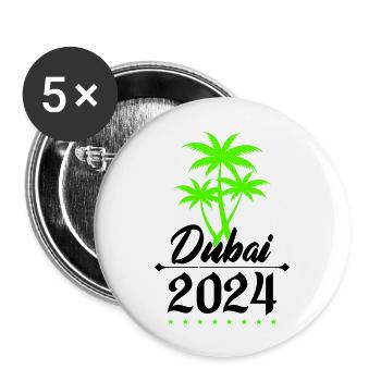 dubai 2024 palmen - Buttons groß 56 mm (5er Pack) - Weiß - Vorne