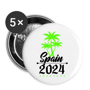 Espagne 2024 Palmiers - Lot de 5 grands badges (56 mm) - blanc - Devant