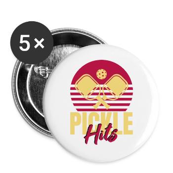Pickleball Hits - Buttons large 2.2''/56 mm (5-pack) - white - Front