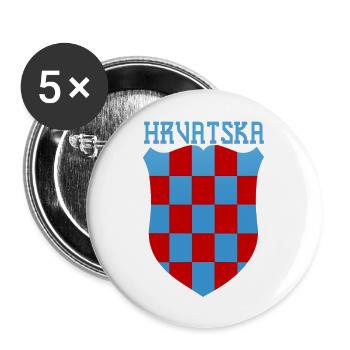 Kroatien hrvatska kroatien hrv reisen zagreb split - Buttons groß 56 mm (5er Pack) - Weiß - Vorne