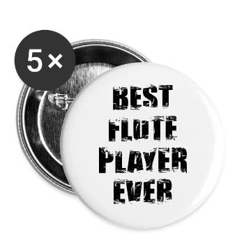 Flûtiste - Lot de 5 grands badges (56 mm) - blanc - Devant