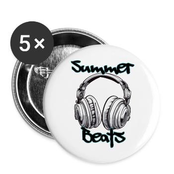 Headphones / Audio / Music / Sound / Cool - Buttons large 2.2''/56 mm (5-pack) - white - Front