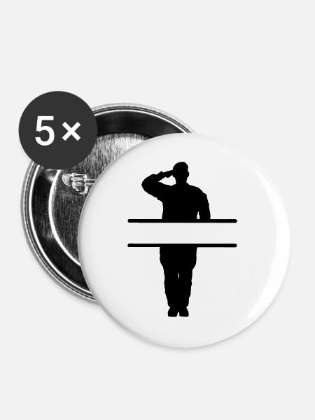 Gruß des Respekts Banner - Buttons groß 56 mm (5er Pack) - Weiß