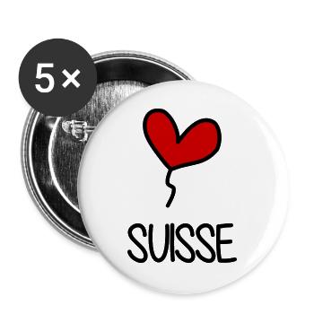 SWITZERLAND. HUMOR. COUNTRY. FLAG. GENEVA. LAUSANNE - Buttons large 2.2''/56 mm (5-pack) - white - Front