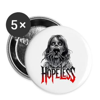 Étreinte de l’araignée : DÉSESPÉRÉ - Lot de 5 grands badges (56 mm) - blanc - Devant
