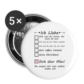 4 Monate zusammen Beziehung Monatstag Freundin - Buttons groß 56 mm (5er Pack) - Weiß - Vorne