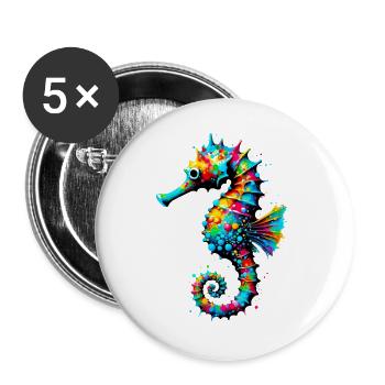 Seahorse - Buttons large 2.2''/56 mm (5-pack) - white - Front