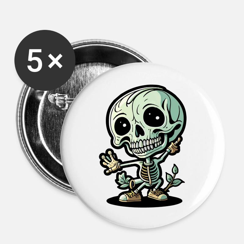 Skeleton - Buttons large 2.2''/56 mm (5-pack) - white
