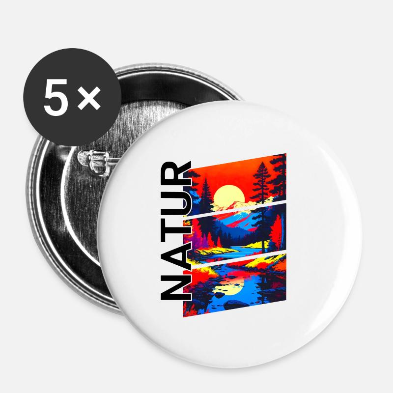 Nature - Buttons large 2.2''/56 mm (5-pack) - white