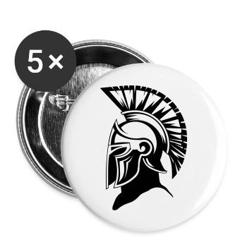 Sparta Spartanischer Krieger - Buttons groß 56 mm (5er Pack) - Weiß - Vorne