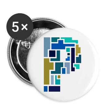 P - Buttons groß 56 mm (5er Pack) - Weiß - Vorne