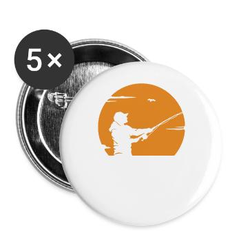 I've had enough, I'm going fishing! - Buttons large 2.2''/56 mm (5-pack) - white - Front
