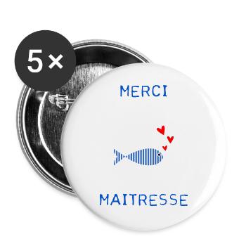 MISTRESS. THANK YOU. THANK YOU MISTRESS - Buttons large 2.2''/56 mm (5-pack) - white - Front