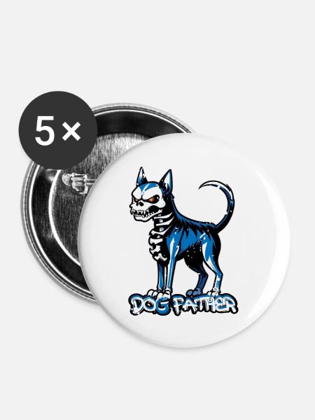 Hunde Vater - Buttons groß 56 mm (5er Pack) - Weiß