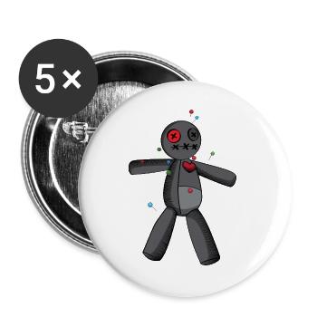 Phasmophobia Voodoo Puppe in schwarz - Buttons groß 56 mm (5er Pack) - Weiß - Vorne