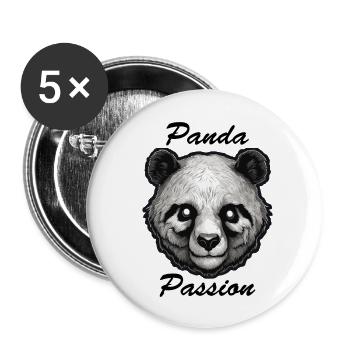 Panda / Animal / Zoo / Bamboo / Wild / Childlike - Buttons large 2.2''/56 mm (5-pack) - white - Front