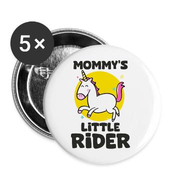 petit cavalier de maman cavalier chevaux bébé - Lot de 5 grands badges (56 mm) - blanc - Devant