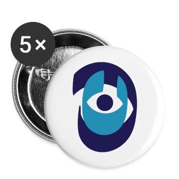 Evil Eye Nazar Kalligraphie - Buttons groß 56 mm (5er Pack) - Weiß - Vorne