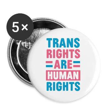 LGBTQ Pride Month - Trans Rights Are Human Rights - Buttons large 2.2''/56 mm (5-pack) - white - Front