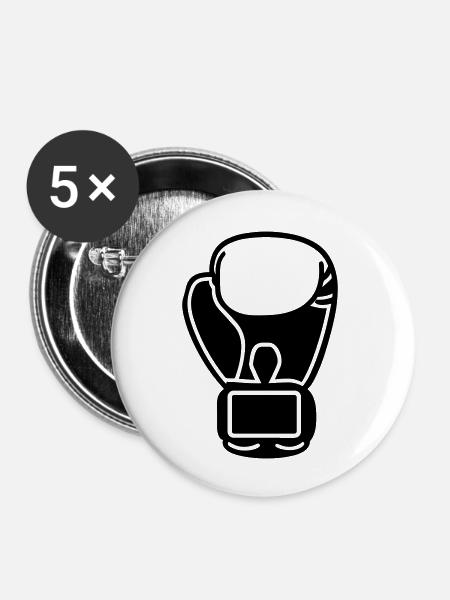 Boxhandschuh - Buttons groß 56 mm (5er Pack) - Weiß
