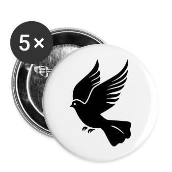 Taube - Buttons groß 56 mm (5er Pack) - Weiß - Vorne