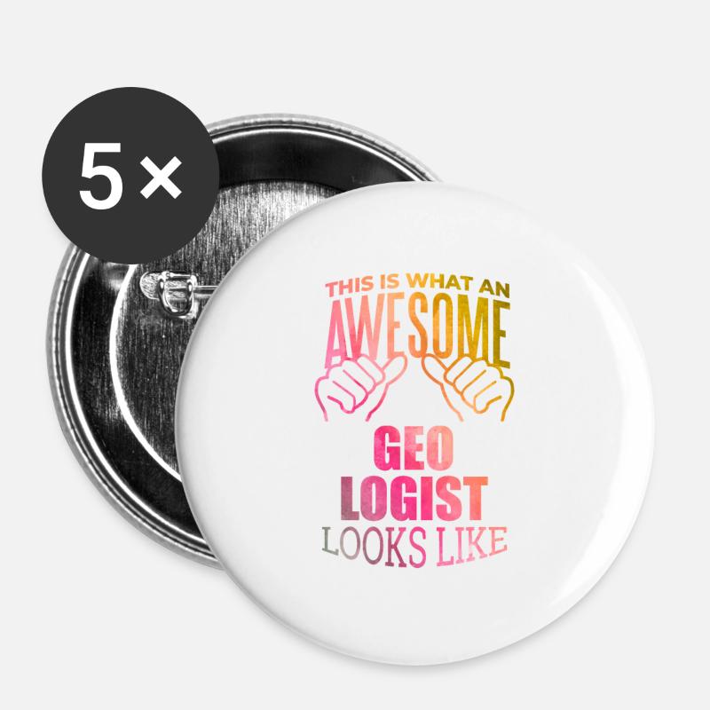 Geology - Buttons large 2.2''/56 mm (5-pack) - white