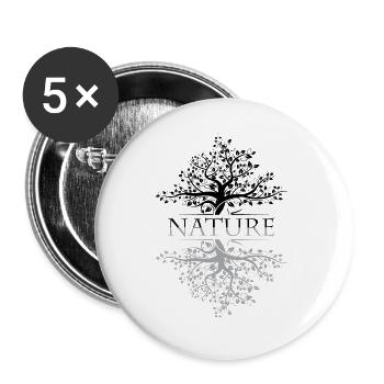 Tree Reflection Nature Symbol Forest Nature Conservation icon - Buttons large 2.2''/56 mm (5-pack) - white - Front