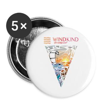 Kitesurfers - Buttons large 2.2''/56 mm (5-pack) - white - Front