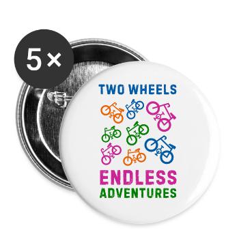 Fahrrad - Buttons groß 56 mm (5er Pack) - Weiß - Vorne