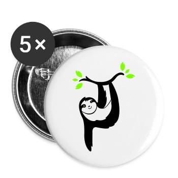sloth 02 - Buttons large 2.2''/56 mm (5-pack) - white - Front