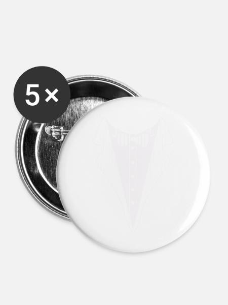 tuxedo hemd - Buttons groß 56 mm (5er Pack) - Weiß